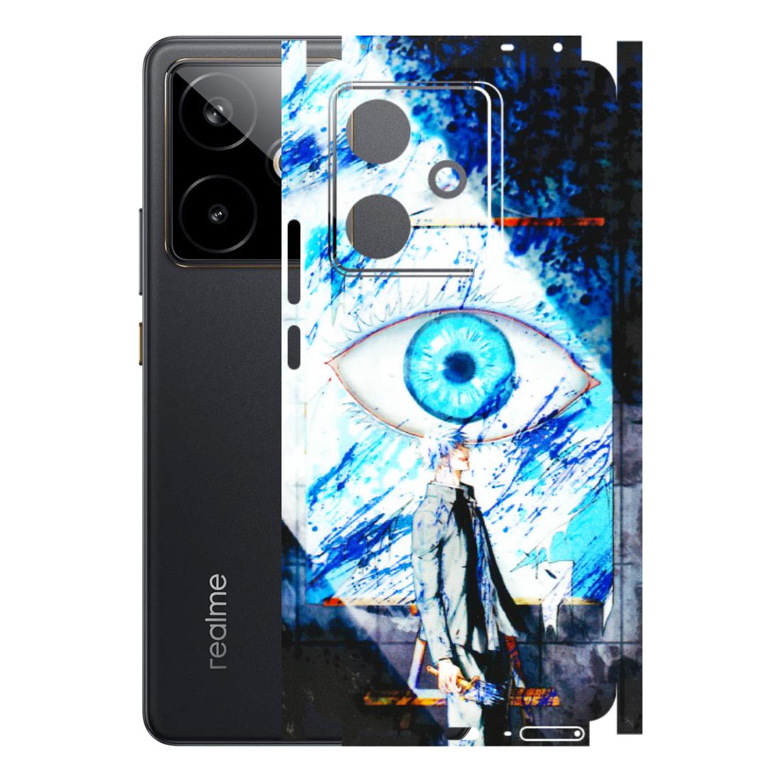 Realme Phone Skins (All Models) - Gojo Satoru evil eye - 3D Embossed Finish (L-239) Realme GT 7T 5G