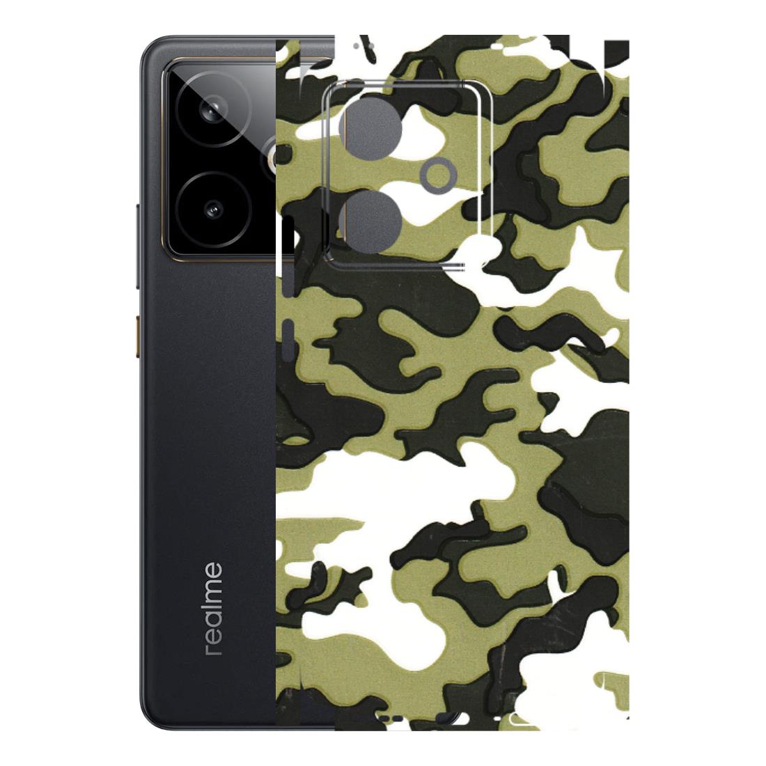 Realme Phone Skins (All Models) - Camouflages White And Green - 3D Embossed Finish (L-243) Realme GT 7T 5G