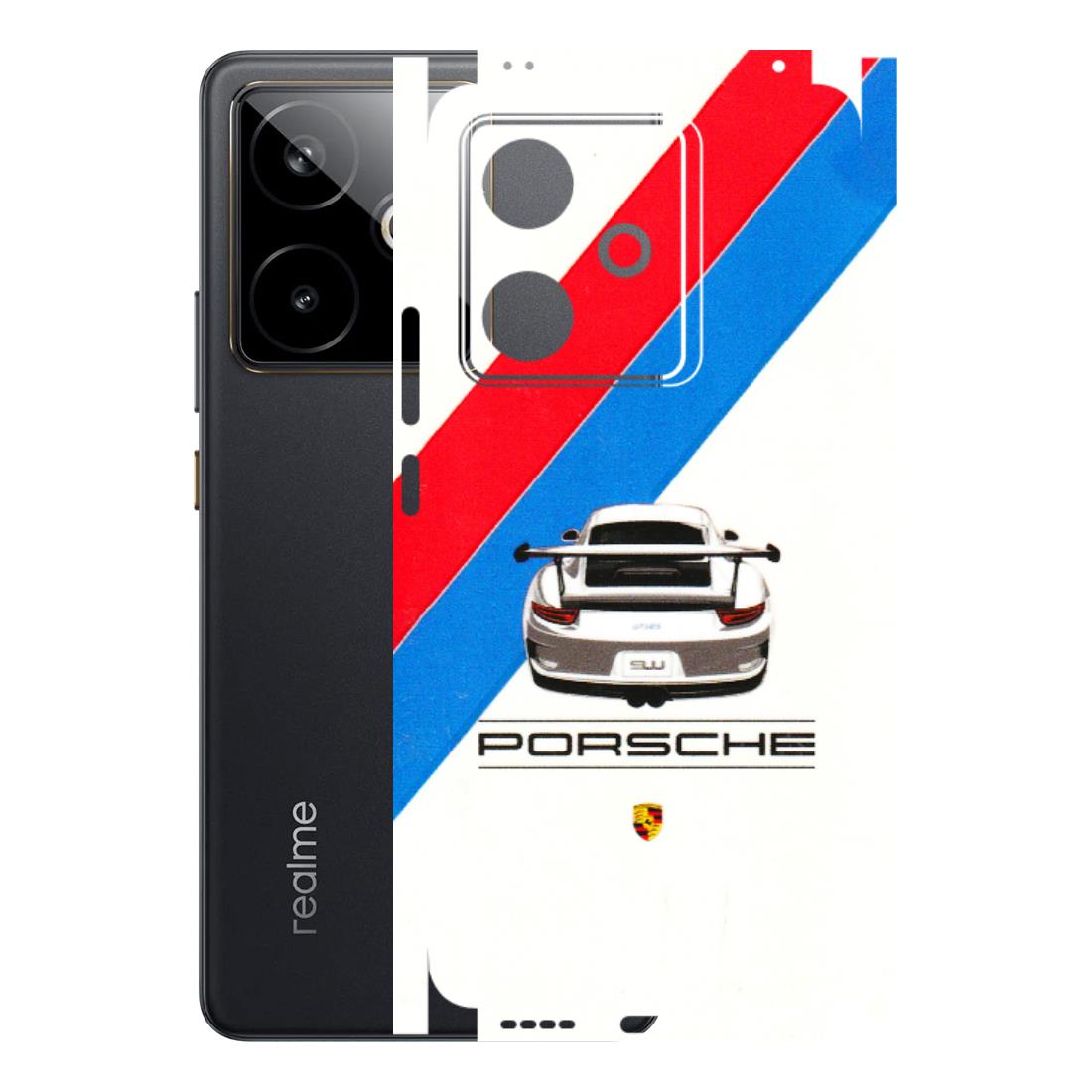 Realme Phone Skins (All Models) - Porche Car Sober Logo - 3D Embossed Finish (L-248) Realme GT 7T 5G
