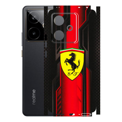 Realme Phone Skins (All Models) - Black Ferrari Logo - 3D Embossed Finish (L-253) Realme GT 7T 5G