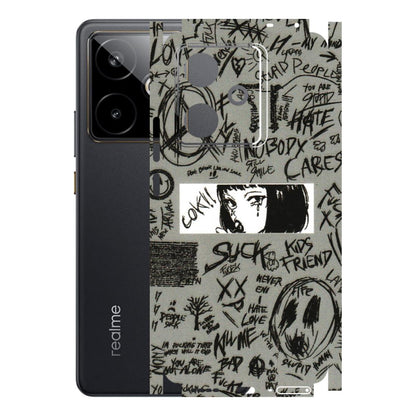 Realme Phone Skins (All Models) - Never Have Love Anime - 3D Embossed Finish (L-260) Realme GT 7T 5G