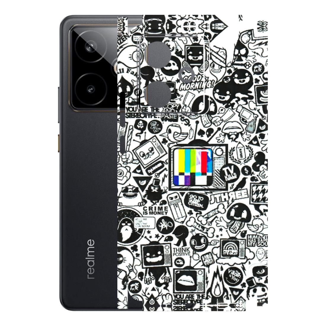Realme Phone Skins (All Models) - Doodles Positive Art - 3D Embossed Finish (L-263) Realme GT 7T 5G