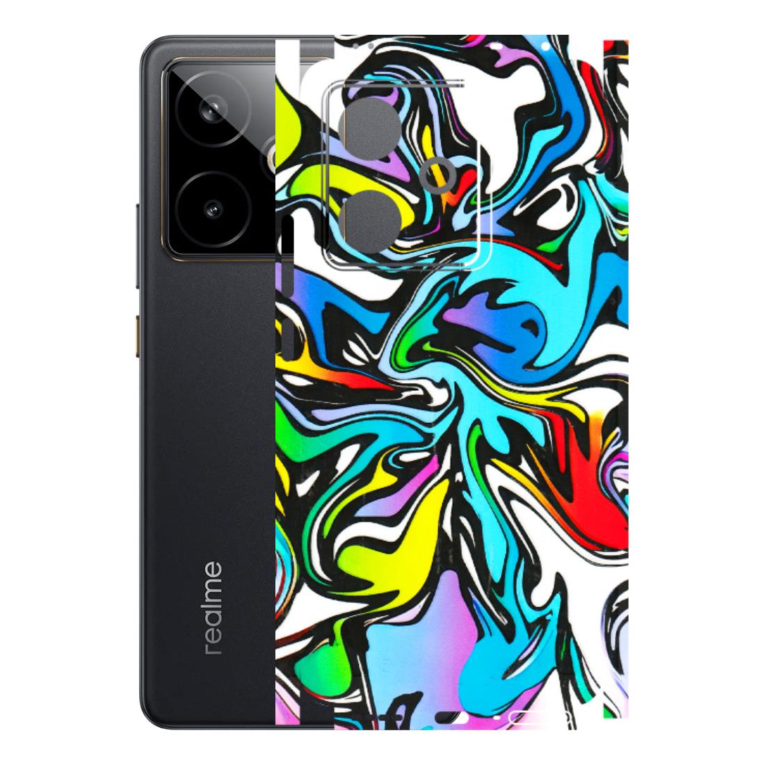 Realme Phone Skins (All Models) - Abstract Colour Paints - 3D Embossed Finish (L-271) Realme GT 7T 5G