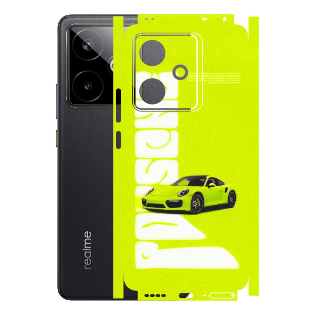 Realme Phone Skins (All Models) - Lime Green Porche - 3D Embossed Finish (L-30) Realme GT 7T 5G