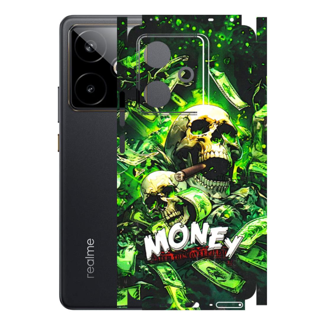 Realme Phone Skins (All Models) - Skull Money - 3D Embossed Finish (L-303) Realme GT 7T 5G