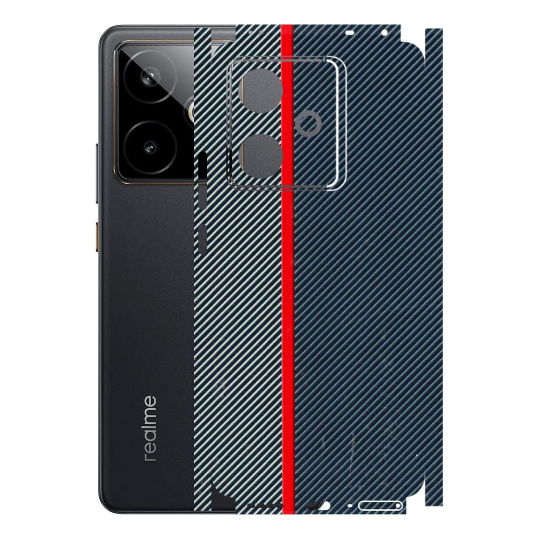 Realme Phone Skins (All Models) - Blue Sober Lines - 3D Embossed Finish (L-305) Realme GT 7T 5G