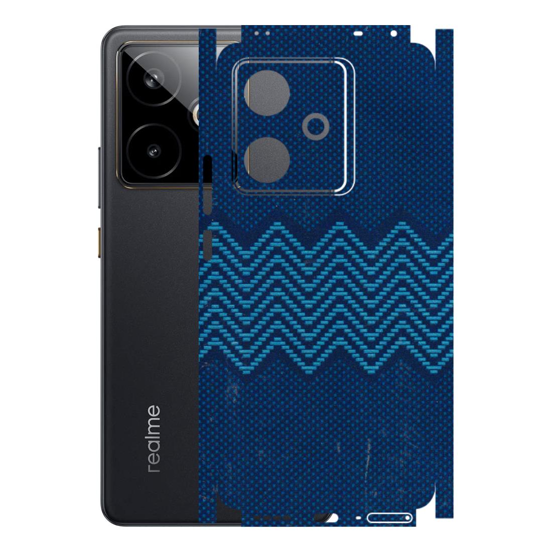 Realme Phone Skins (All Models) - Blue Sober Waves - 3D Embossed Finish (L-306) Realme GT 7T 5G
