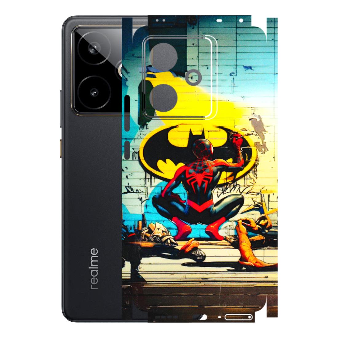 Realme Phone Skins (All Models) - New Spiderman Bat Logo - 3D Embossed Finish (L-309) Realme GT 7T 5G
