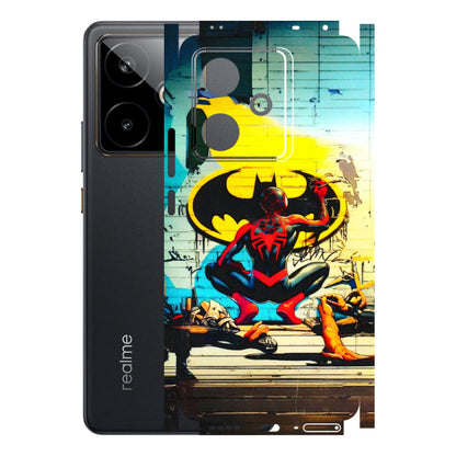 Realme Phone Skins (All Models) - New Spiderman Bat Logo - 3D Embossed Finish (L-309) Realme GT 7T 5G
