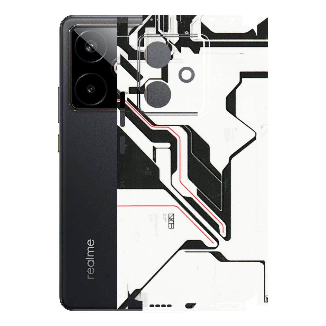 Realme Phone Skins (All Models) - White Techy Logo - 3D Embossed Finish (L-312) Realme GT 7T 5G
