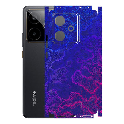 Realme Phone Skins (All Models) - Purple Ripples Swirl - 3D Embossed Finish (L-314) Realme GT 7T 5G