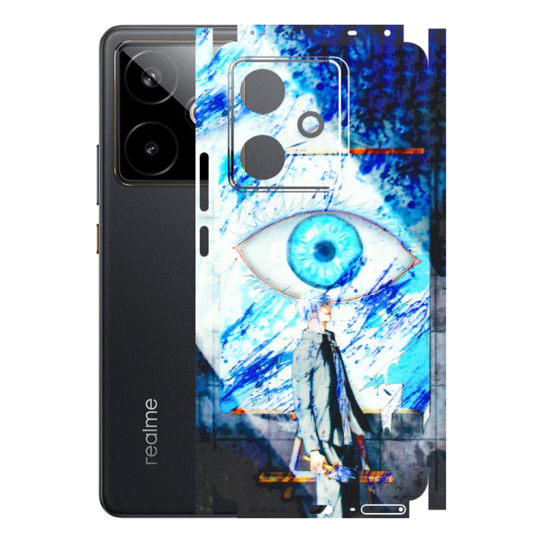Realme Phone Skins (All Models) - Anime Sea Blue Eye - 3D Embossed Finish (L-318) Realme GT 7T 5G