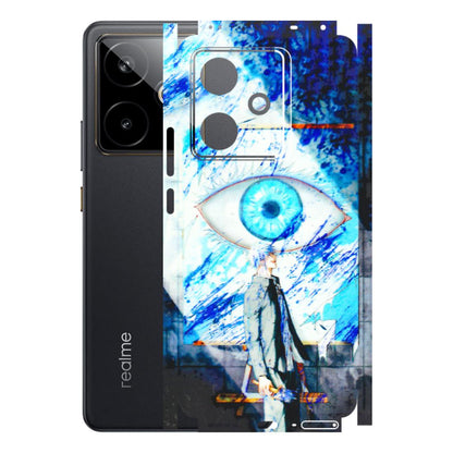 Realme Phone Skins (All Models) - Anime Sea Blue Eye - 3D Embossed Finish (L-318) Realme GT 7T 5G