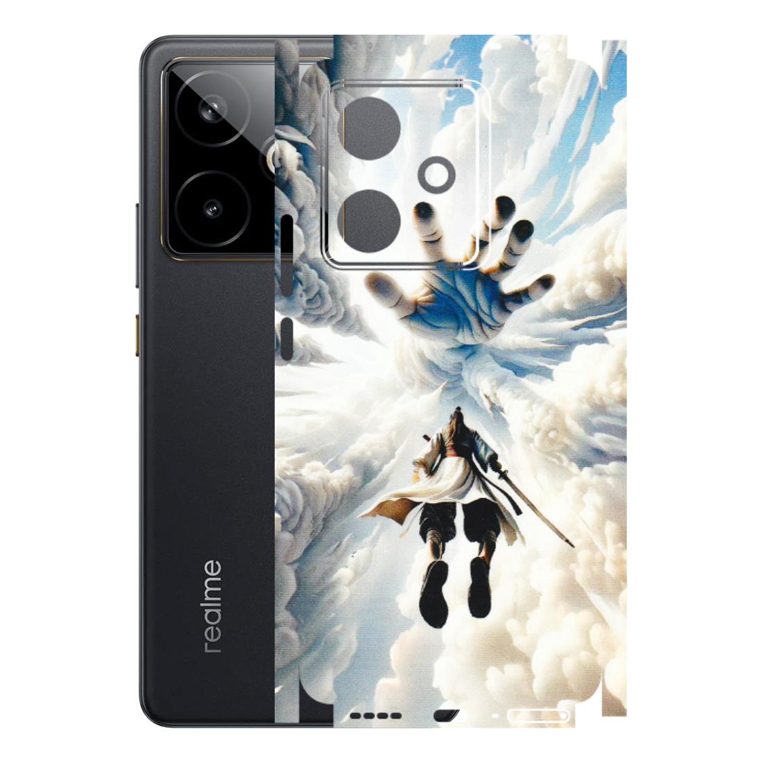 Realme Phone Skins (All Models) - Big Hand With Monkey King - 3D Embossed Finish (L-323) Realme GT 7T 5G