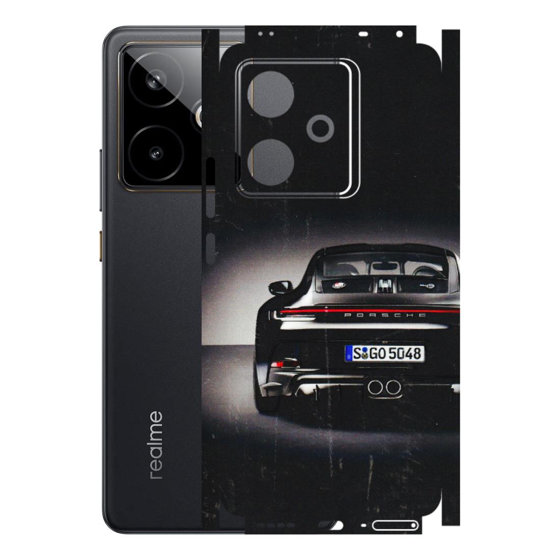 Realme Phone Skins (All Models) - New Black Porsche GT3 - 3D Embossed Finish (L-327) Realme GT 7T 5G