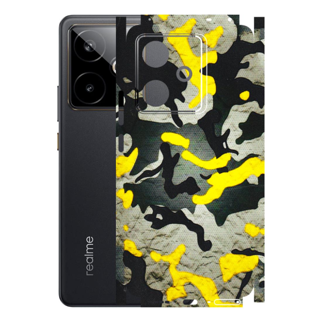 Realme Phone Skins (All Models) - Yellow Camouflage - 3D Embossed Finish (L-61) Realme GT 7T 5G