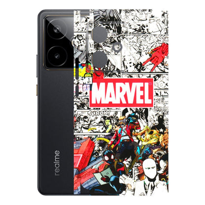 Realme Phone Skins (All Models) - Marvel Colorful Comic - 3D Embossed Finish (L-64) Realme GT 7T 5G
