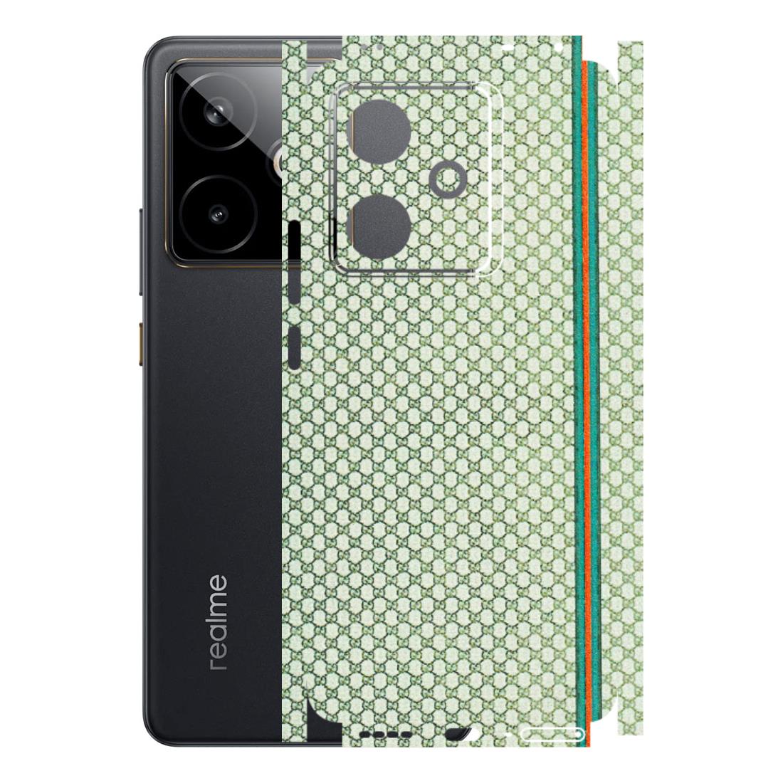 Realme Phone Skins (All Models) - Gucci Fabric Pattern - 3D Embossed Finish (L-73) Realme GT 7T 5G