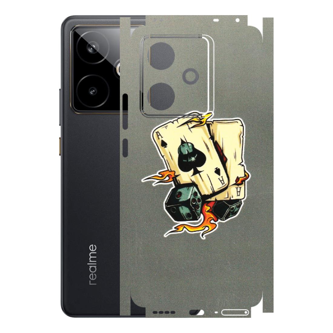 Realme Phone Skins (All Models) - Grey Cards Of Ace - 3D Embossed Finish (L-77) Realme GT 7T 5G
