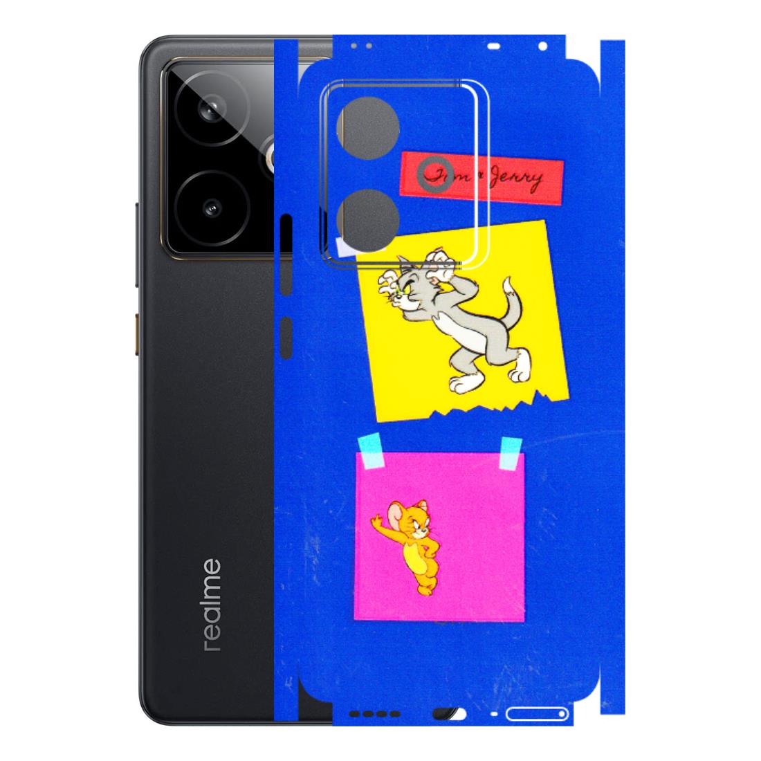 Realme Phone Skins (All Models) - Tom N Jerry Sticky Notes - 3D Embossed Finish (L-88) Realme GT 7T 5G
