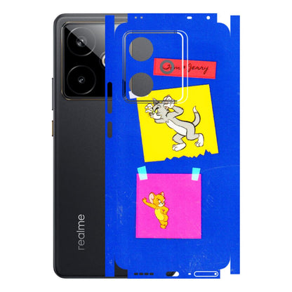 Realme Phone Skins (All Models) - Tom N Jerry Sticky Notes - 3D Embossed Finish (L-88) Realme GT 7T 5G