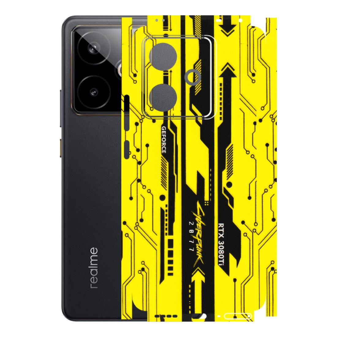Realme Phone Skins (All Models) - Yellow Cyberpunk - 3D Embossed Finish (L-93) Realme GT 7T 5G