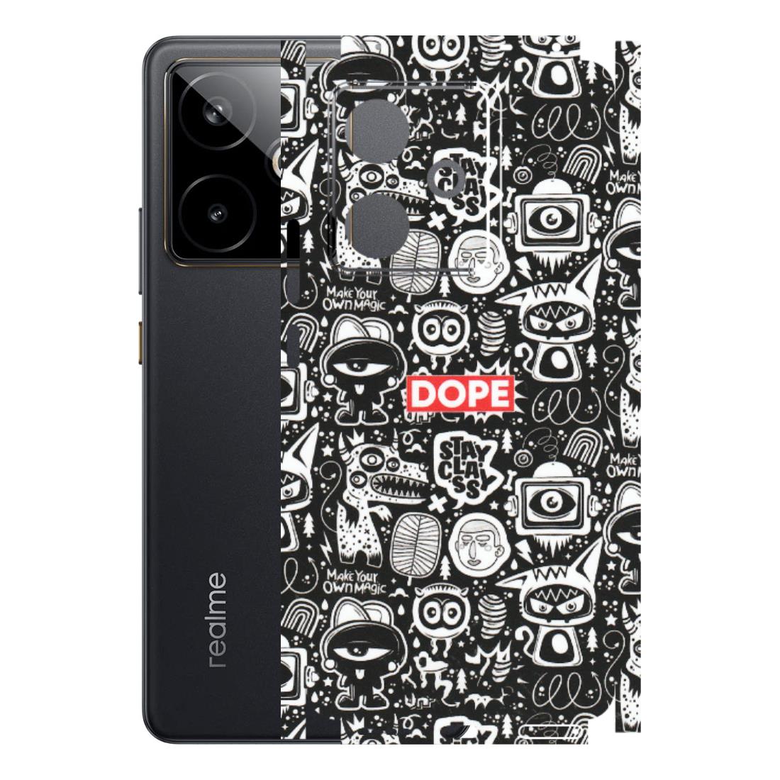 Realme Phone Skins (All Models) - Dope Stay Classy Black Doodles - Matte Finish (M-126) Realme GT 7T 5G
