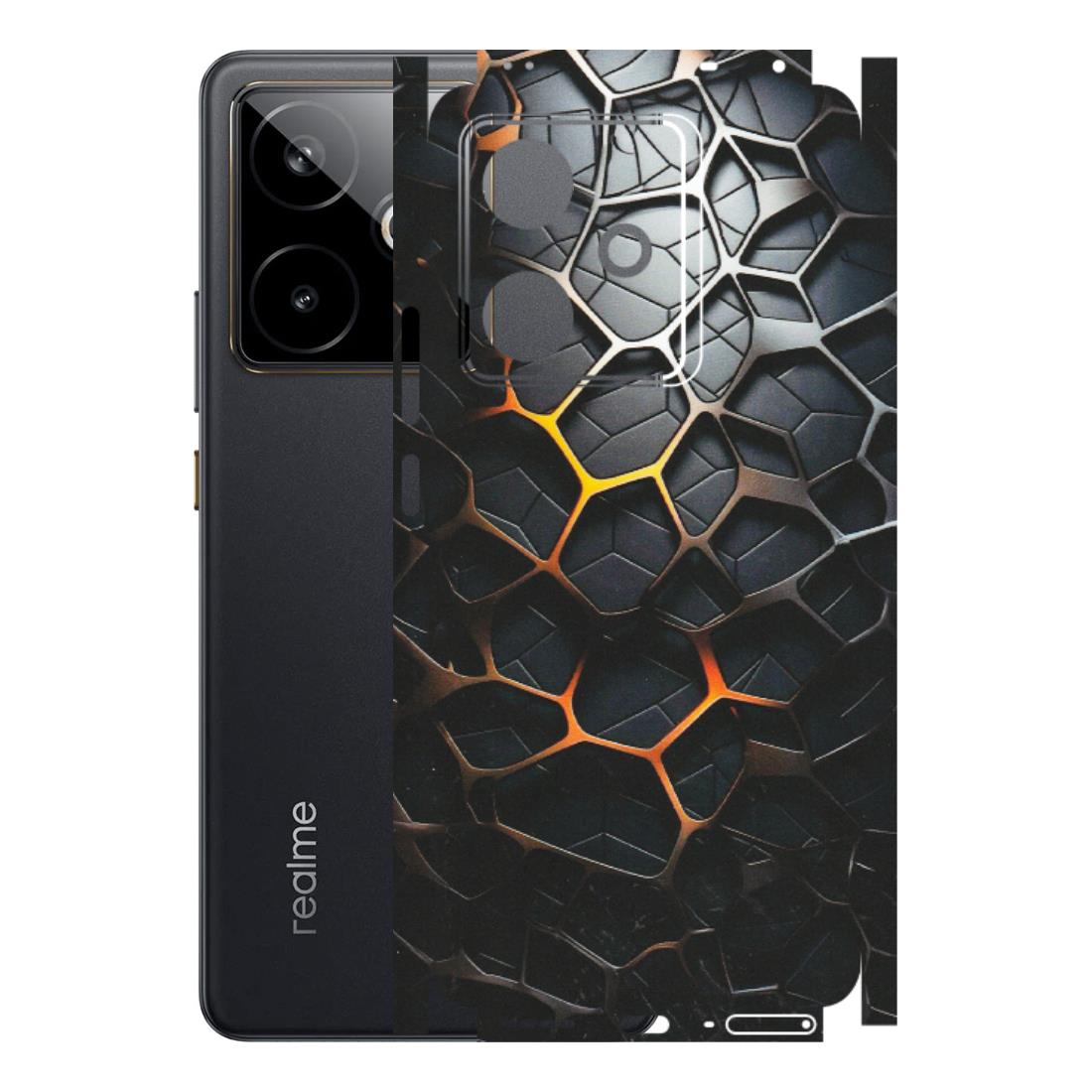 Realme Phone Skins (All Models) - New Abstract Graphite Tiles - Matte Finish (M-130) Realme GT 7T 5G