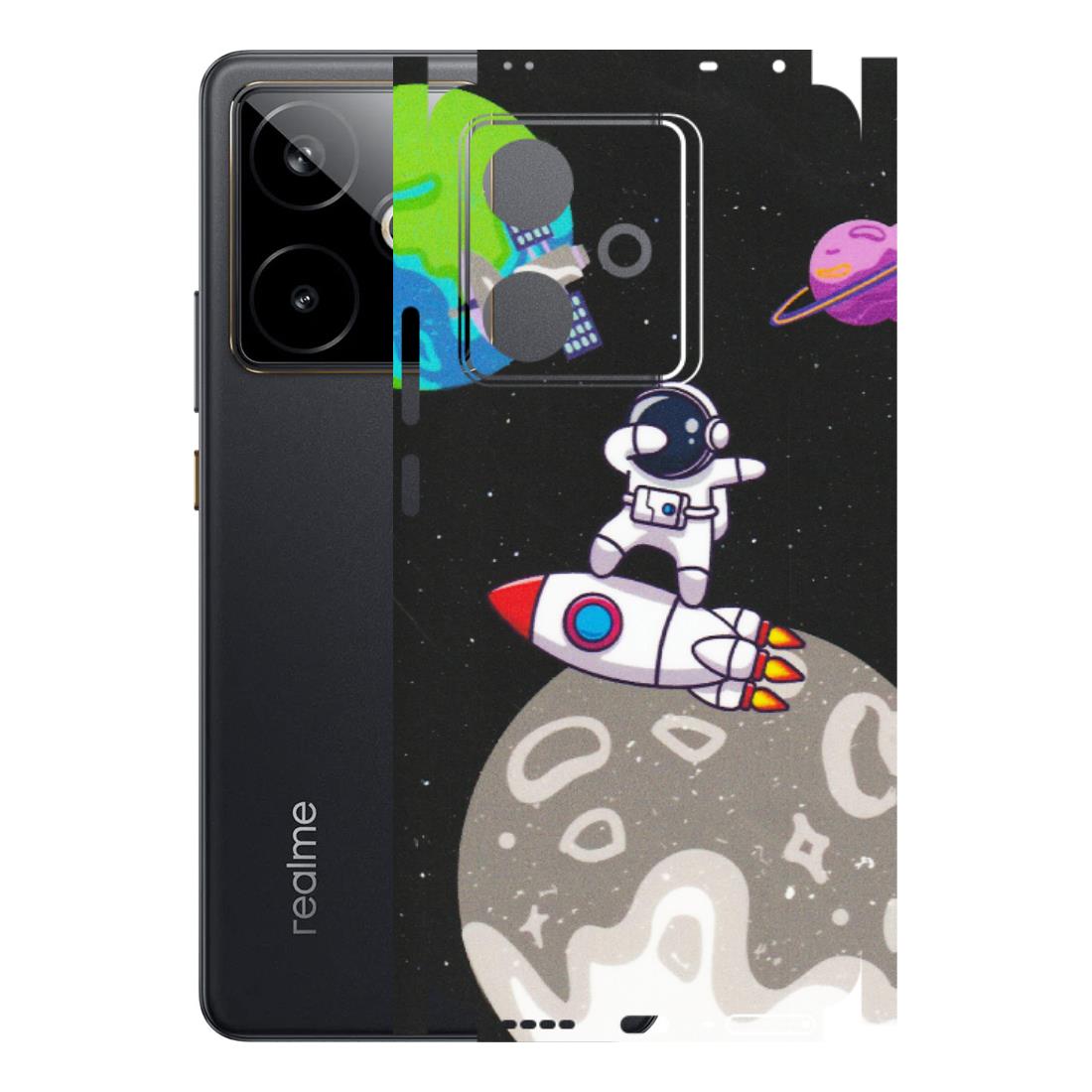 Realme Phone Skins (All Models) - Astronaut Vibing Toon Running - Matte Finish (M-39) Realme GT 7T 5G