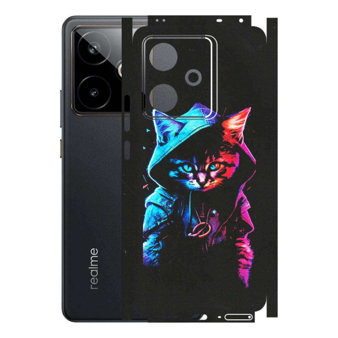 Realme Phone Skins (All Models) - Cyberpunk Cat - Matte Finish (M-45) Realme GT 7T 5G