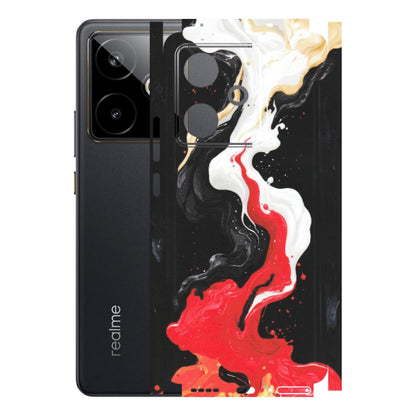 Realme Phone Skins (All Models) - Black Red White Paint Splash Fusion - Matte Finish (M-56) Realme GT 7T 5G