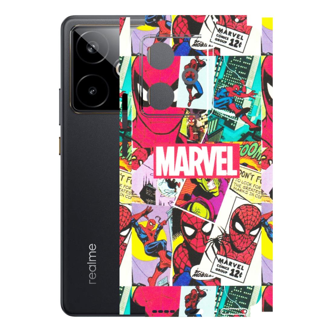 Realme Phone Skins (All Models) - Marvel Comic Spiderman Grafitti - Matte Finish (M-72) Realme GT 7T 5G