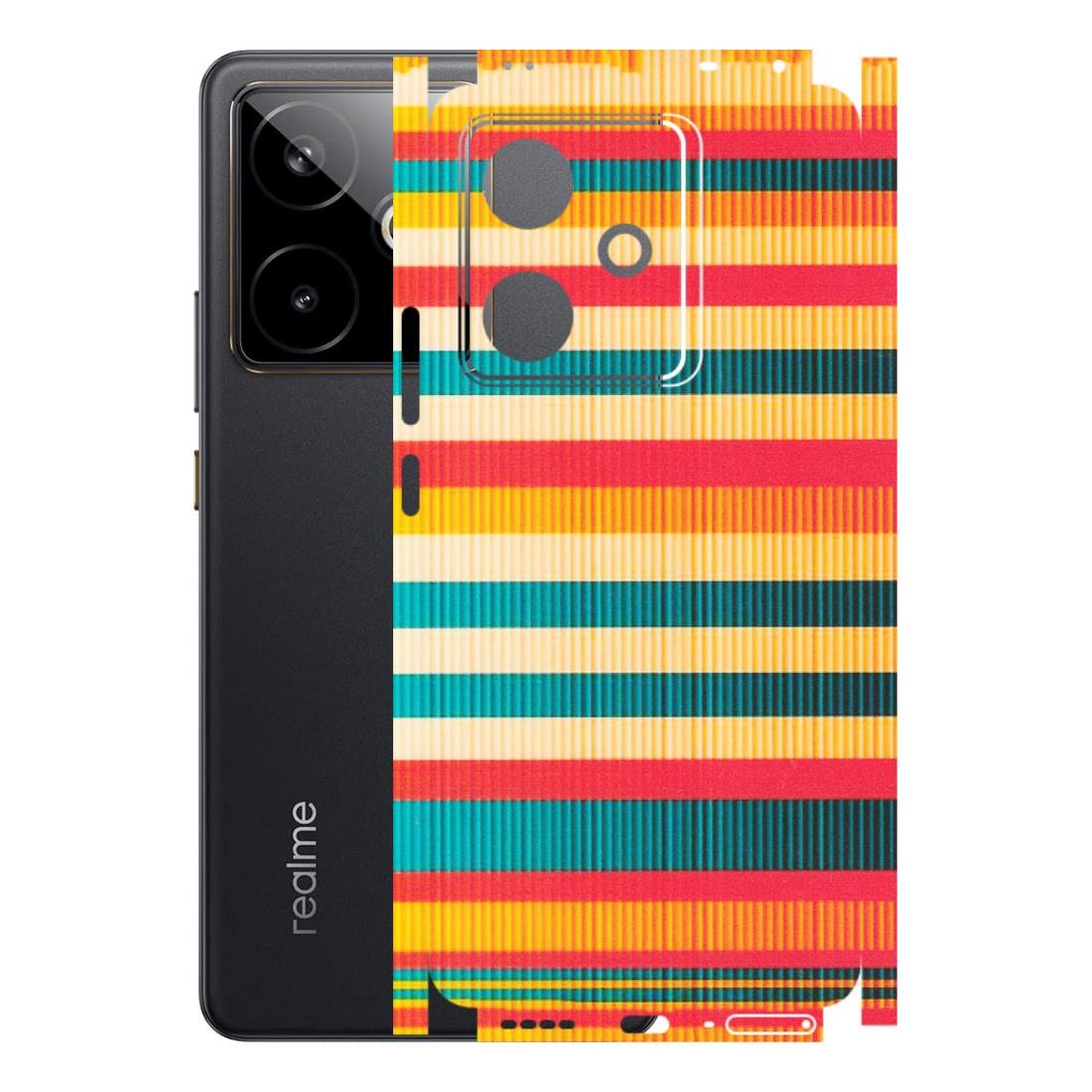 Realme Phone Skins (All Models) - Colourful Stripes Soothing Effect - Matte Finish (M-86) Realme GT 7T 5G