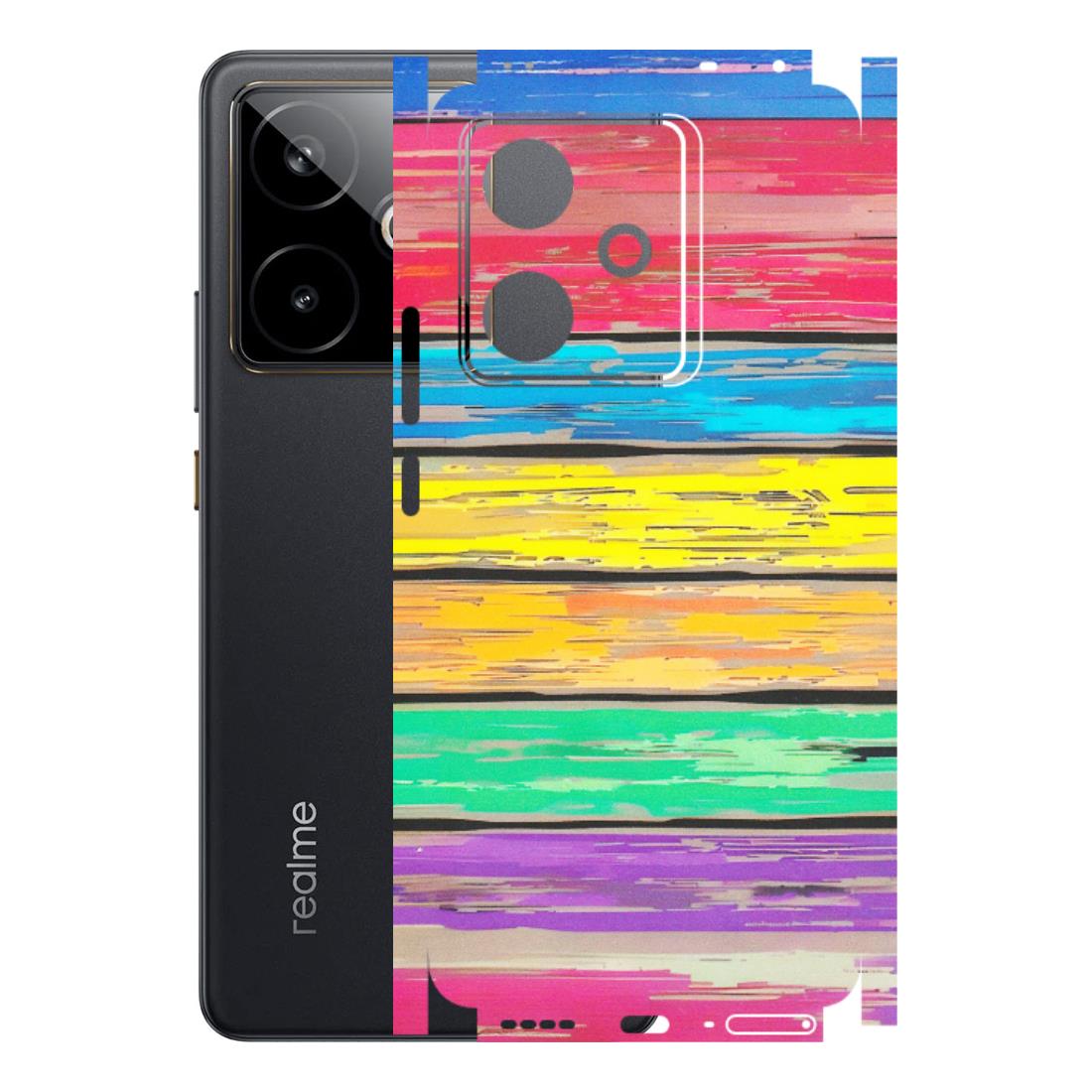 Realme Phone Skins (All Models) - Multi Colour Wooden Wall - Matte Finish (M-96) Realme GT 7T 5G