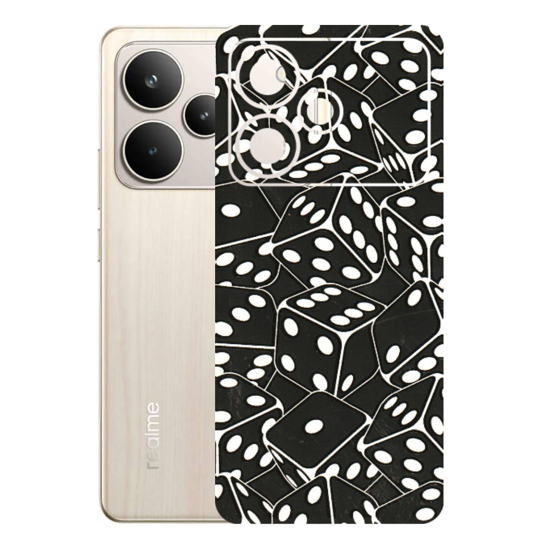 Realme Phone Skins (All Models) - Big Black Dices - 3D Embossed Finish (L-106) Realme P4 5G