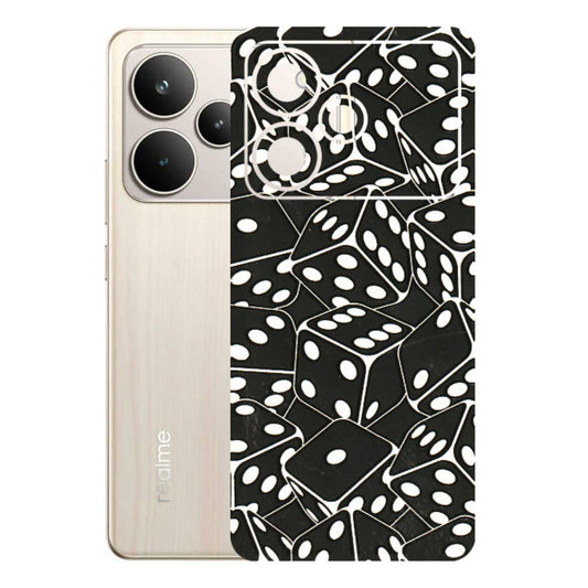 Realme Phone Skins (All Models) - Big Black Dices - 3D Embossed Finish (L-106) Realme P4 5G