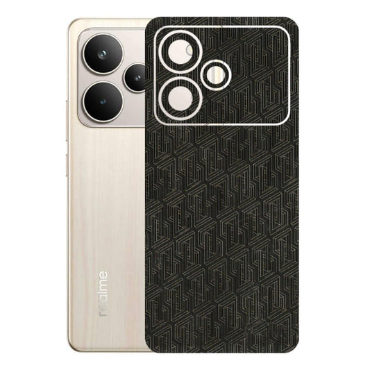 Realme Phone Skins (All Models) - Black Abstract Pattern - 3D Embossed Finish (L-117) Realme P4 5G