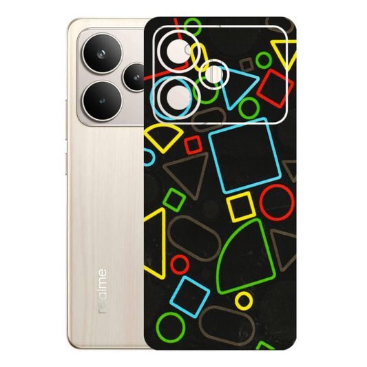 Realme Phone Skins (All Models) - Black Shapes - 3D Embossed Finish (L-131) Realme P4 5G