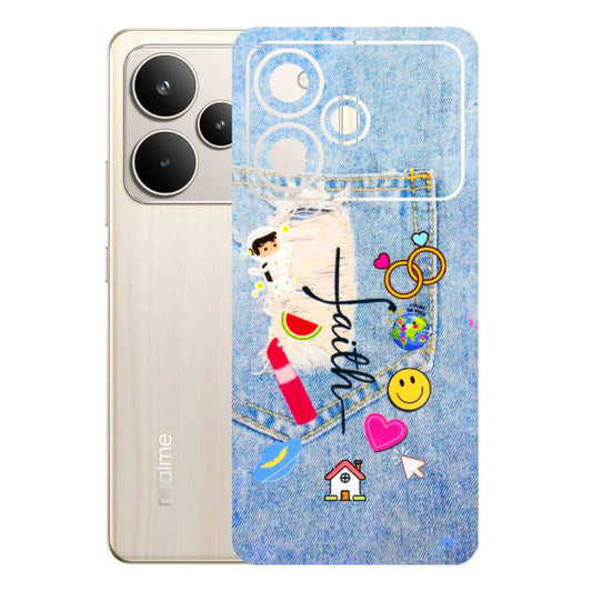 Realme Phone Skins (All Models) - Denim Jeans Pocket - 3D Embossed Finish (L-134) Realme P4 5G