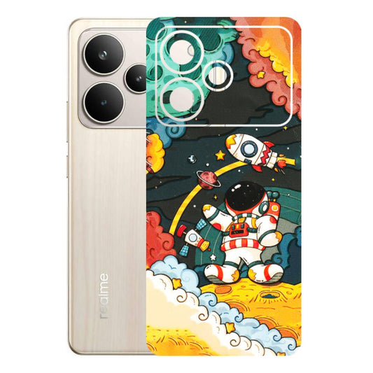 Realme Phone Skins (All Models) - Astronauts & Spaceship - 3D Embossed Finish (L-145) Realme P4 5G