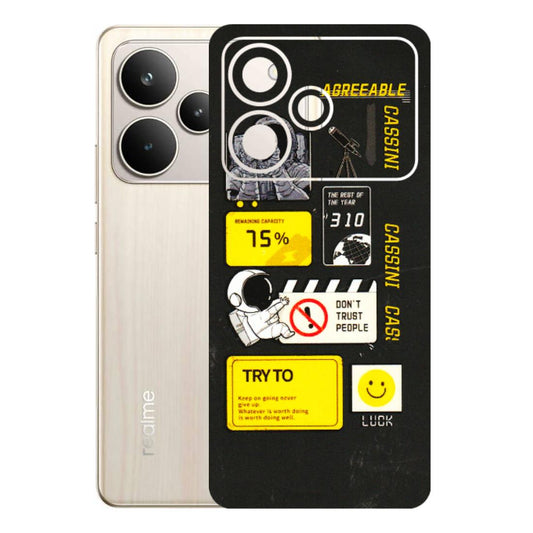 Realme Phone Skins (All Models) - Black Cassini - 3D Embossed Finish (L-161) Realme P4 5G