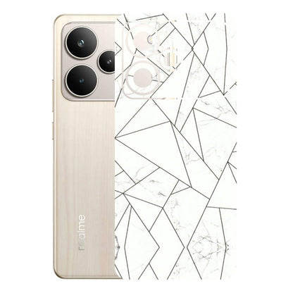 Realme Phone Skins (All Models) - Luxury White Marble Effect - 3D Embossed Finish (L-168) Realme P4 5G