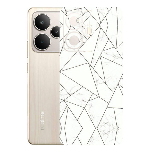 Realme Phone Skins (All Models) - Luxury White Marble Effect - 3D Embossed Finish (L-168) Realme P4 5G