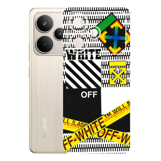 Realme Phone Skins (All Models) - White Off Abstract - 3D Embossed Finish (L-172) Realme P4 5G