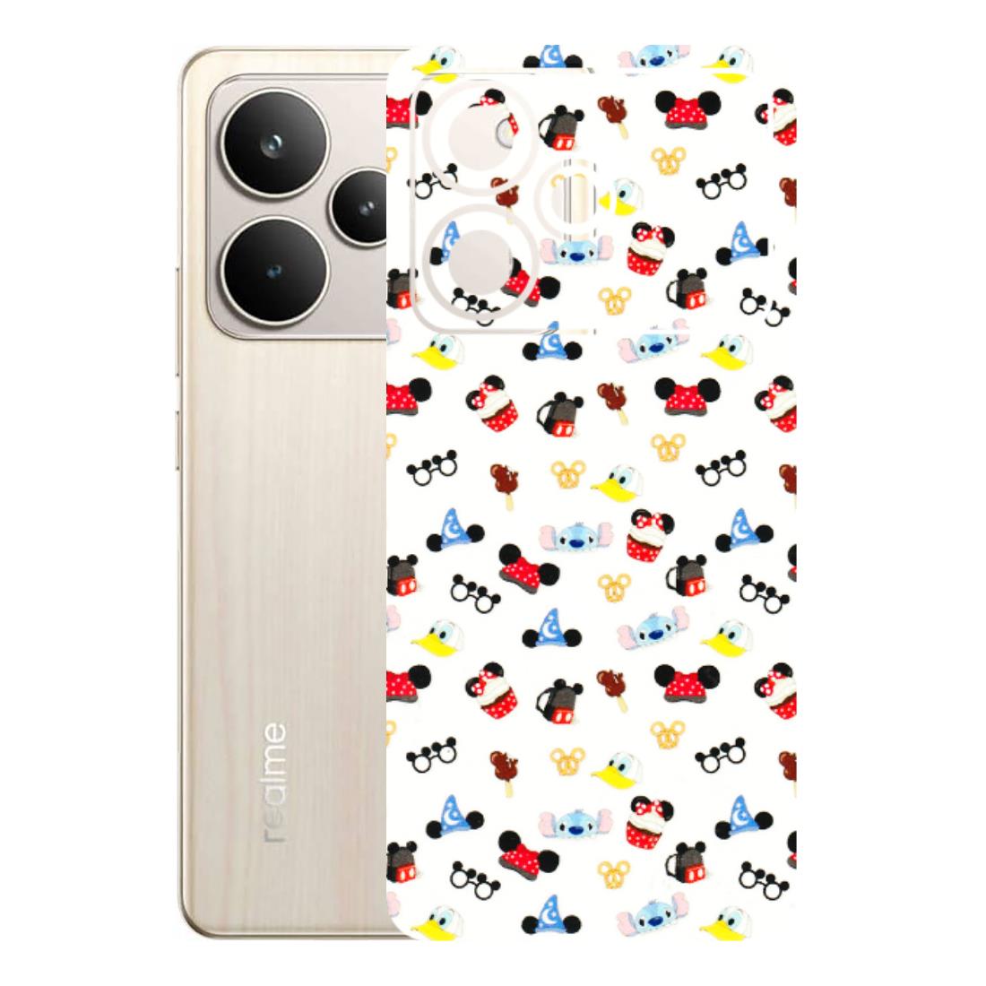 Realme Phone Skins (All Models) - Minnie Mouse & Donald Doodles s - 3D Embossed Finish (L-194) Realme P4 5G