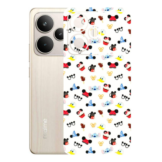 Realme Phone Skins (All Models) - Minnie Mouse & Donald Doodles s - 3D Embossed Finish (L-194) Realme P4 5G