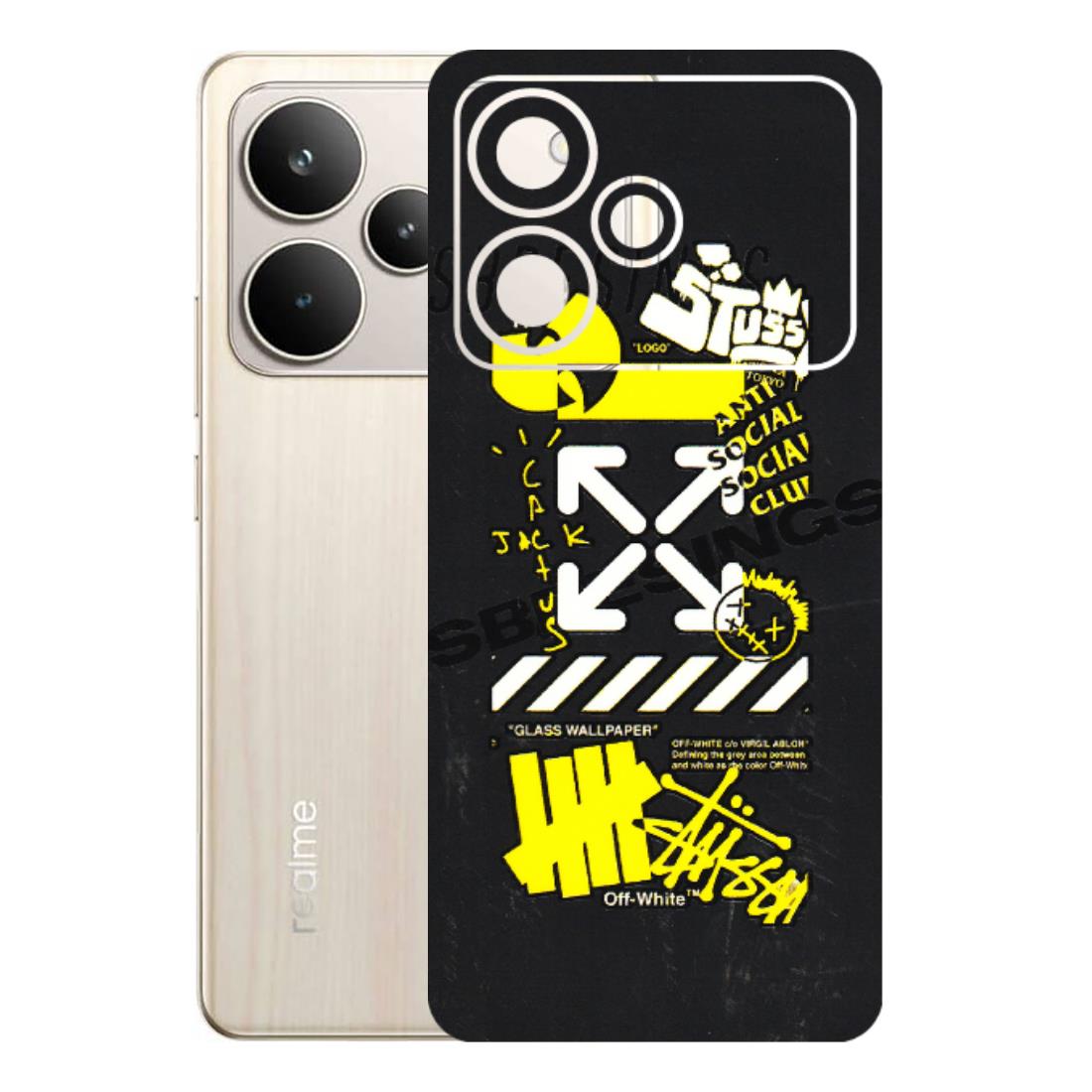 Realme Phone Skins (All Models) - Anti Social Graffiti - 3D Embossed Finish (L-198) Realme P4 5G