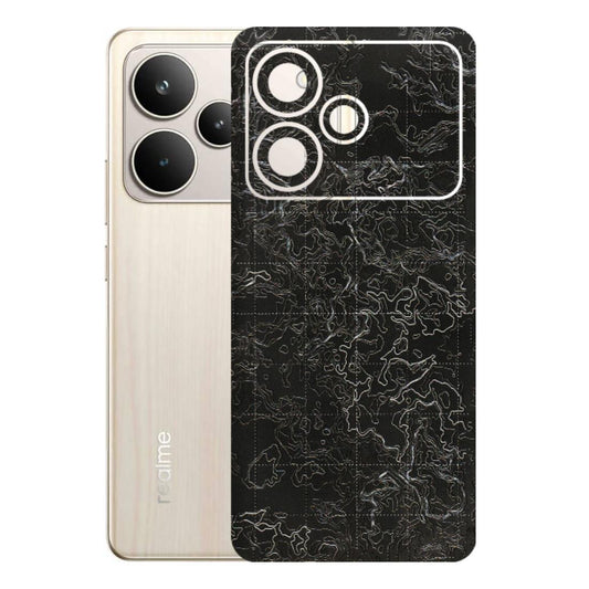 Realme Phone Skins (All Models) - Black map Texture - 3D Embossed Finish (L-201) Realme P4 5G