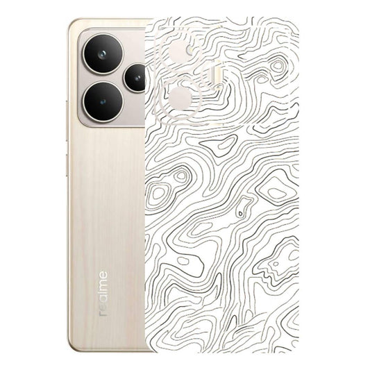 Realme Phone Skins (All Models) - White Black Swirls - 3D Embossed Finish (L-219) Realme P4 5G