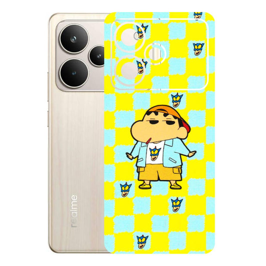 Realme Phone Skins (All Models) - Yellow Blue Shinchan Cute - 3D Embossed Finish (L-221) Realme P4 5G